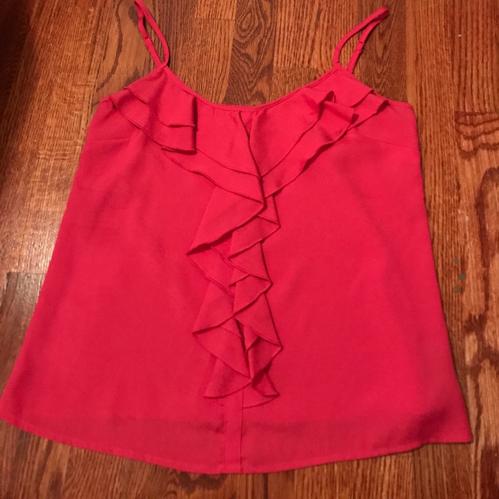 Forever 21 Ruffle Tank - HOT PINK